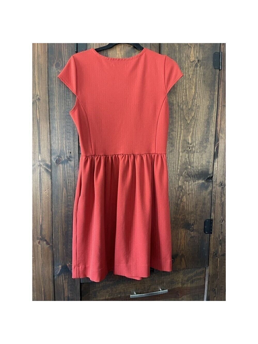 Madewell Burnt Orange Cap Sleeve Sheath Dress Size M - Picture 2 of 3